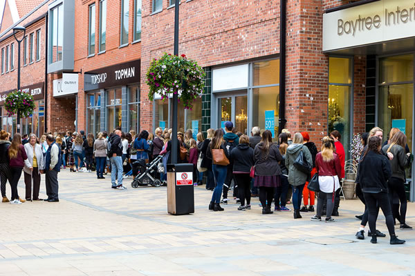Excited shoppers queue to experience new Outfit store at Flemingate